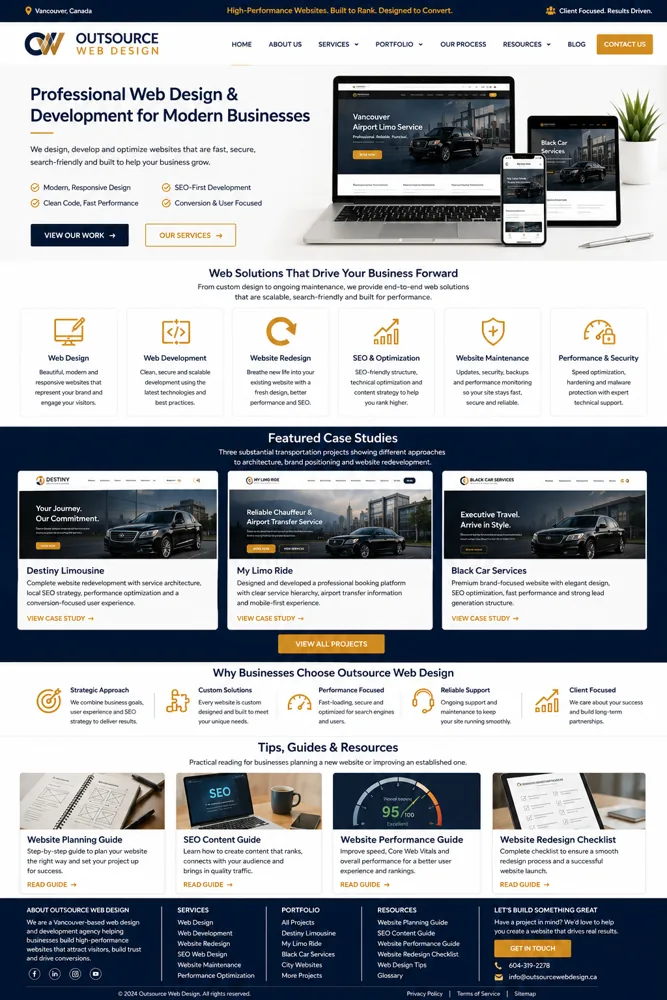 Service-business homepage pattern screenshot